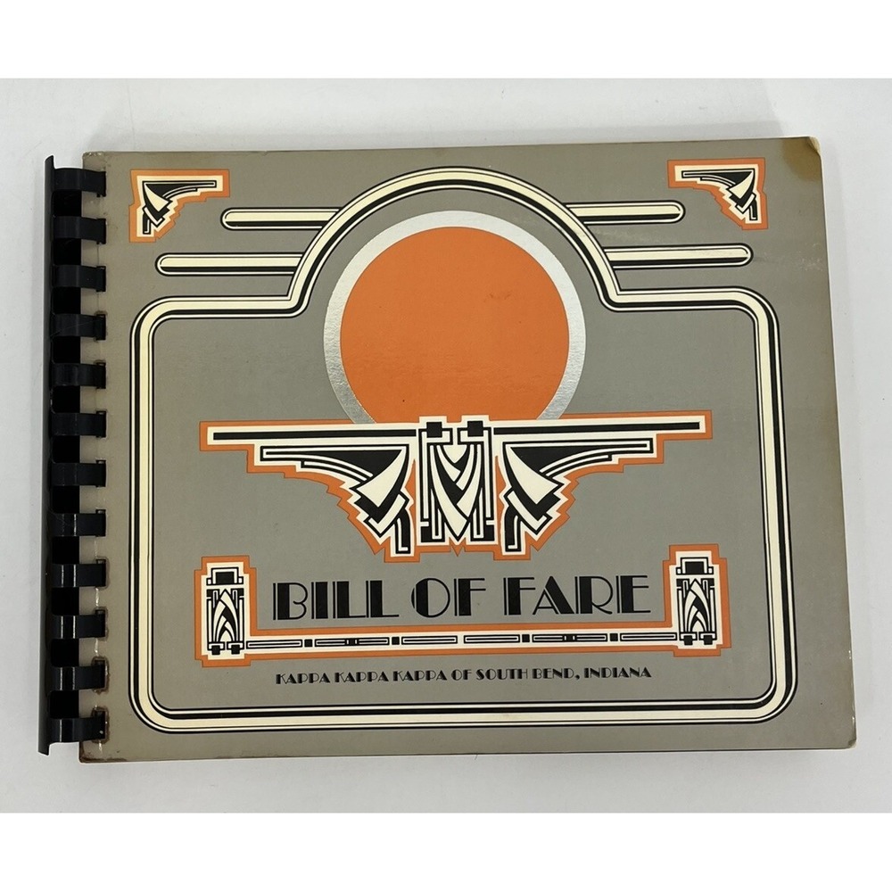 Vintage Kappa Kappa Kappa Bill of Fare Sorority Cookbook 1985